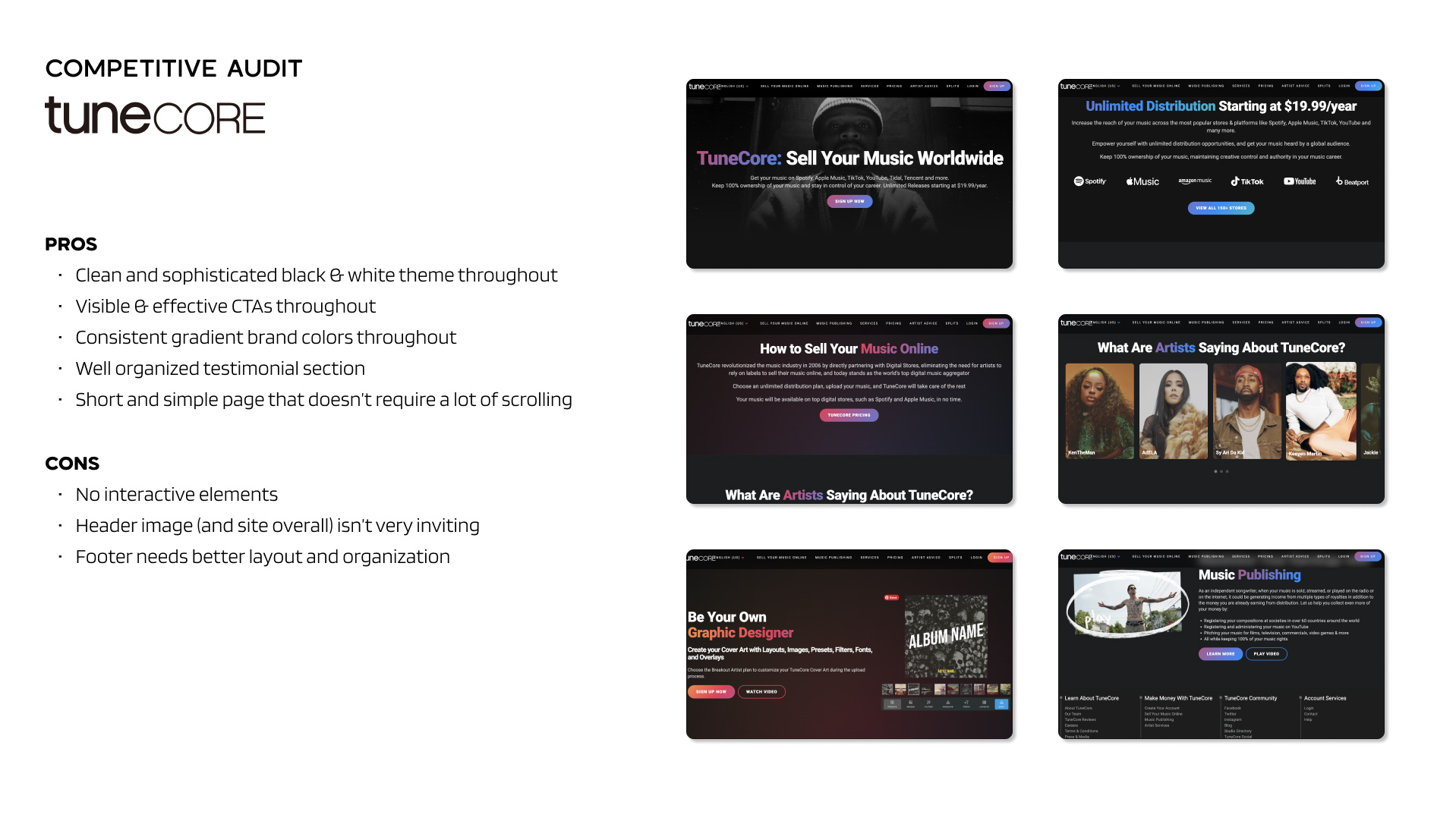 TuneCore competitor analysis