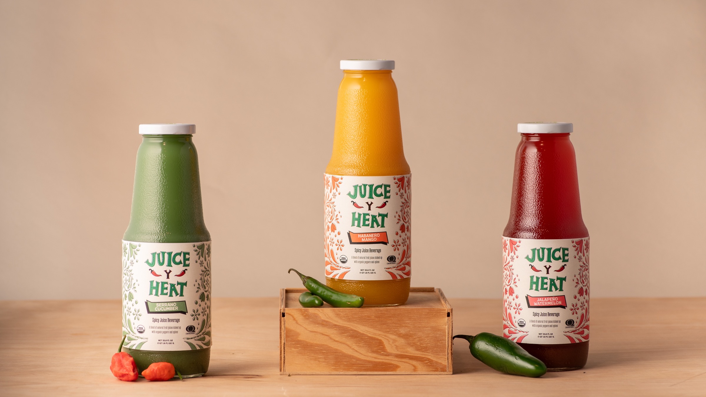 Juice Y Heat brand identity and packaging