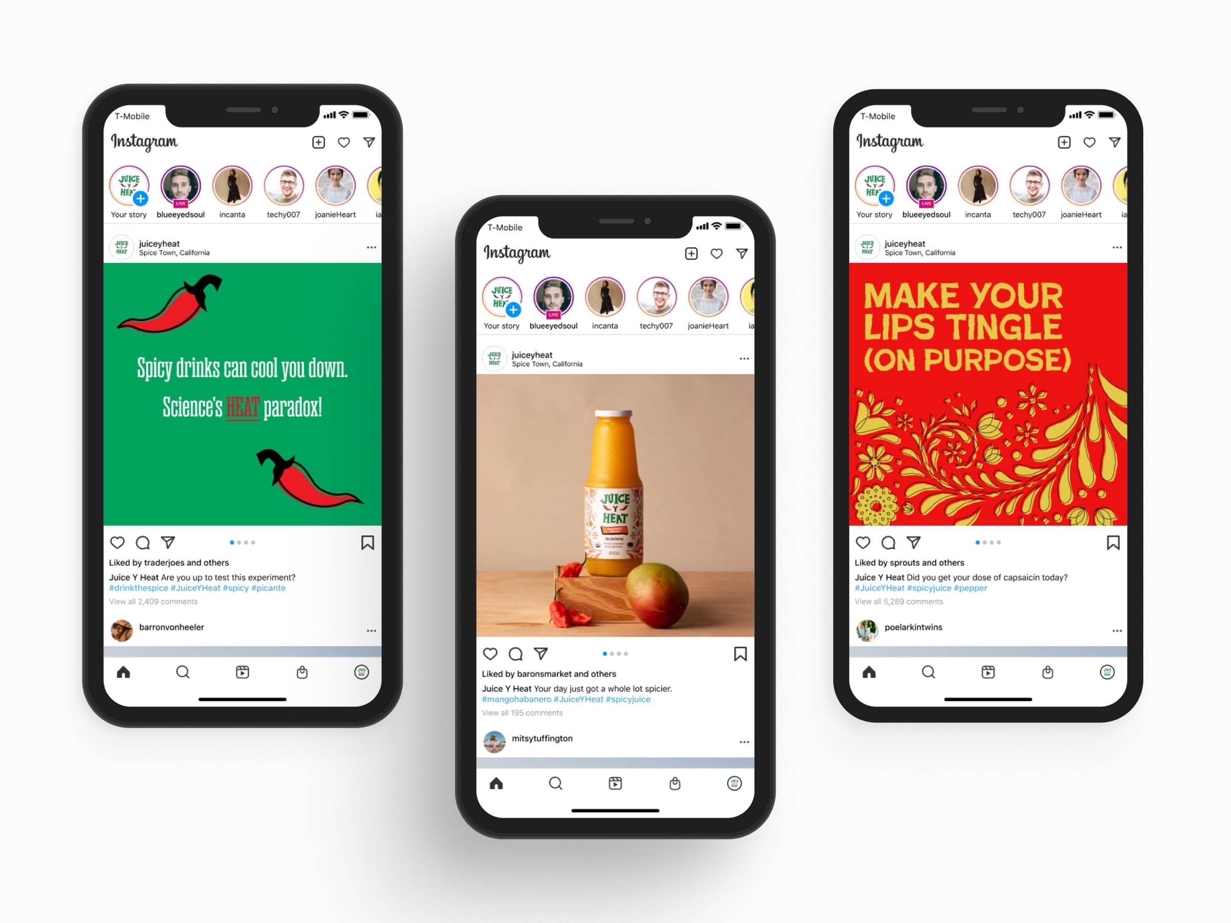 Instagram social media posts
